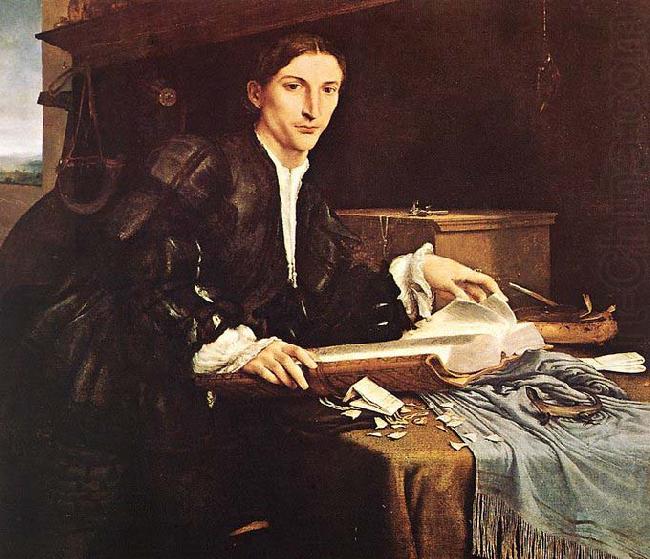 Lorenzo Lotto Portrait of a Gentleman in his Study